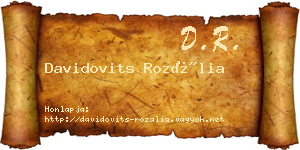 Davidovits Rozália névjegykártya